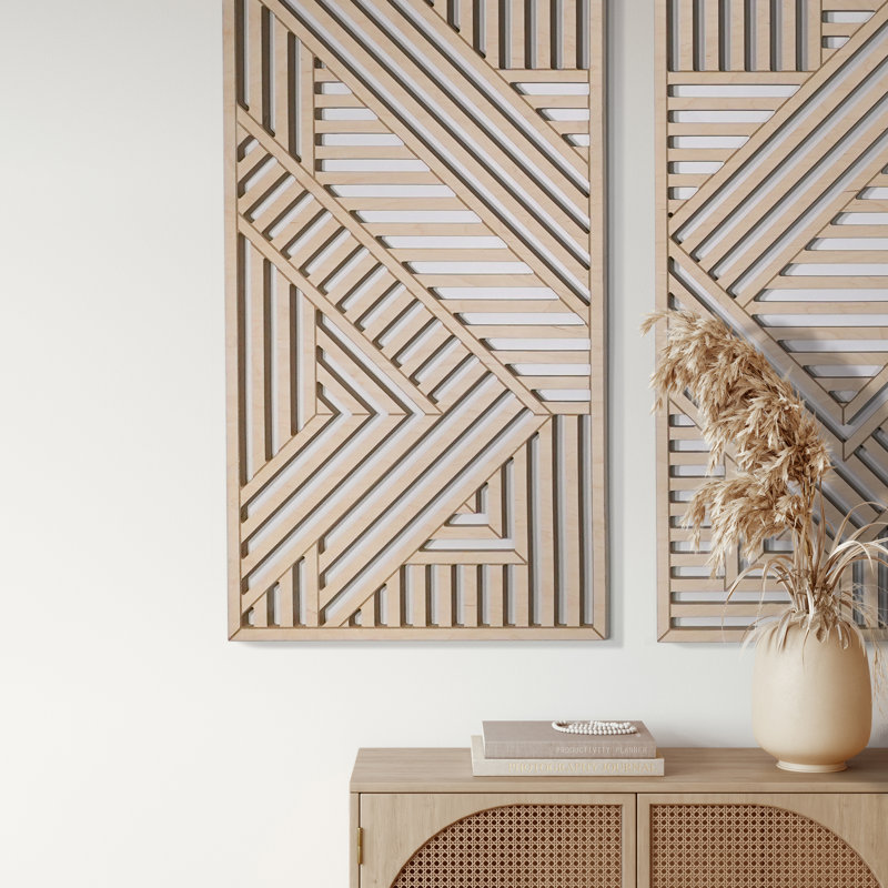 Image showcasing Other Furniture Geometric Cutouts Wood Wall Art | Wayfair